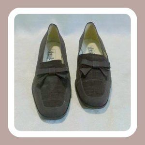 Details Vegan Bow Trimmed Slip On Fabric Shoes